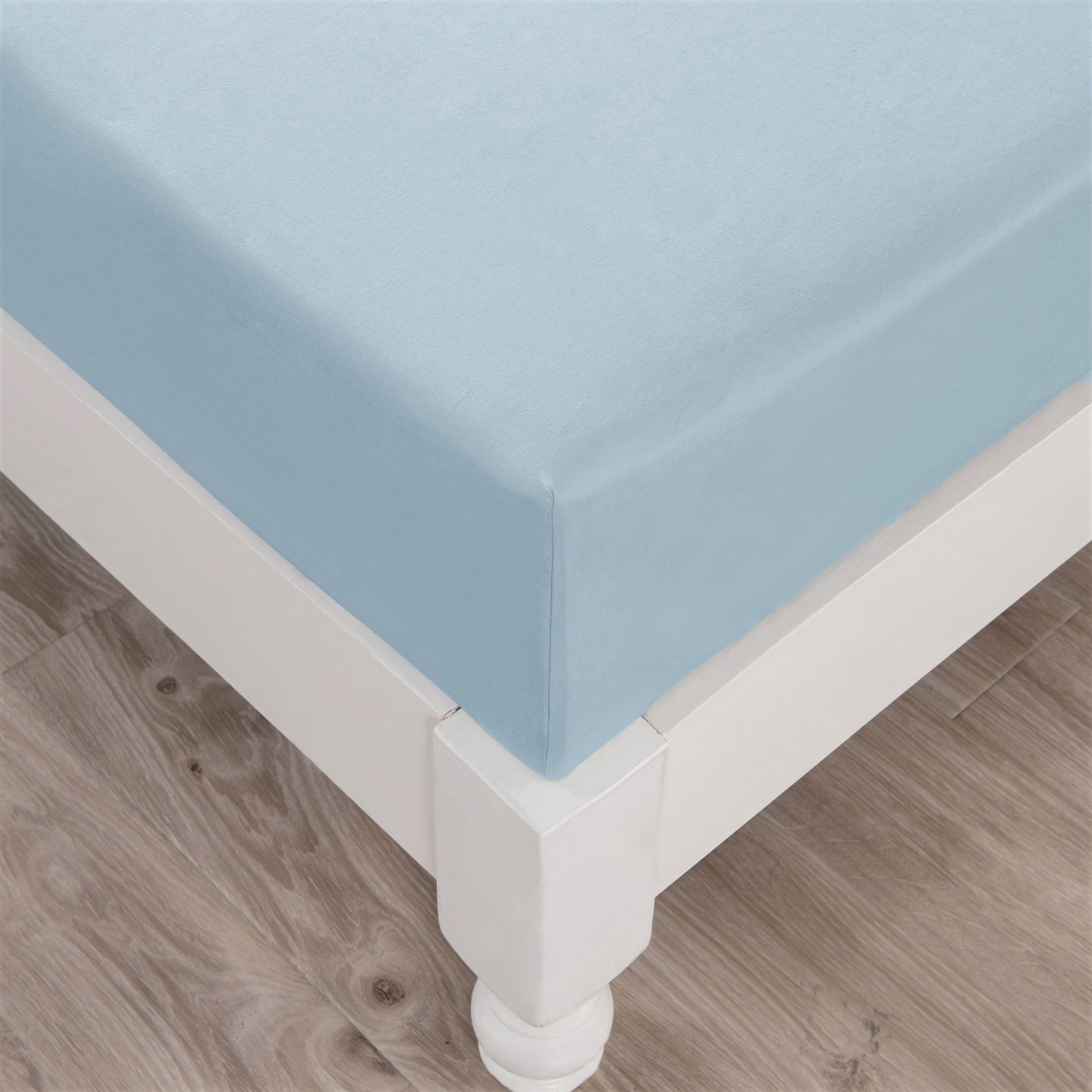 DaDa Bedding Soothing Blue Cotton Fitted Bed Sheet W/Pillow Cases (JHW604)