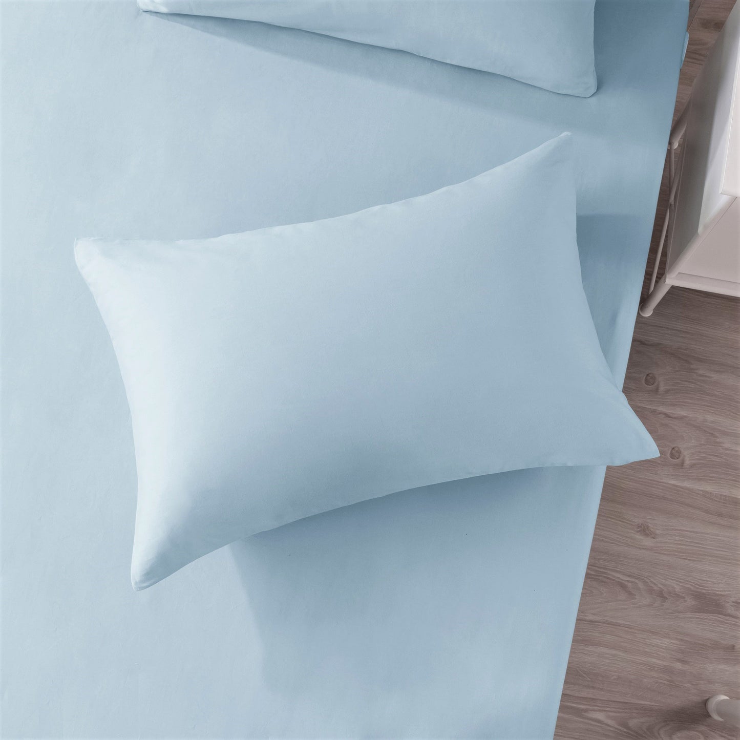DaDa Bedding Soothing Blue Cotton Fitted Bed Sheet W/Pillow Cases (JHW604)