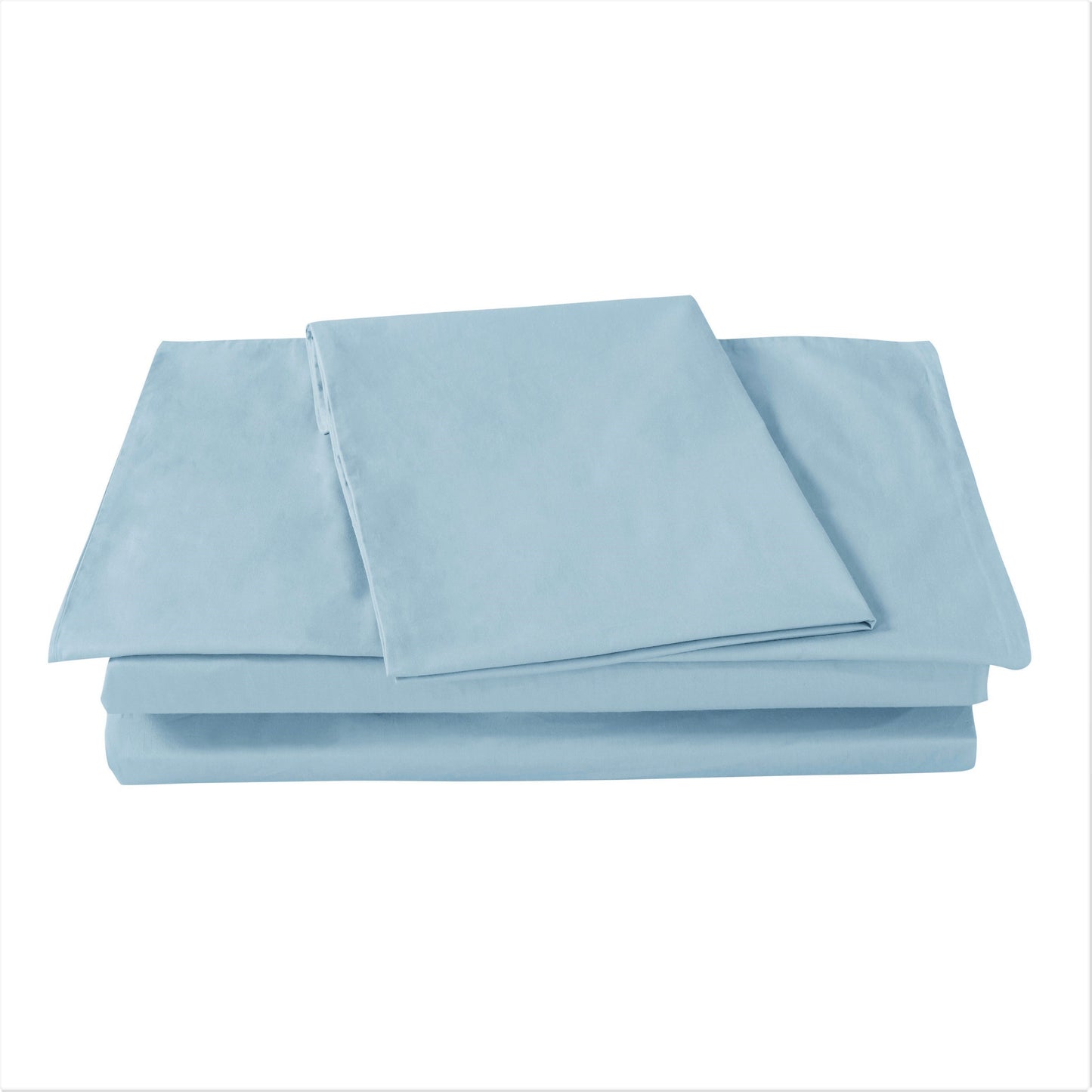 DaDa Bedding Soothing Blue Cotton Fitted Bed Sheet W/Pillow Cases (JHW604)