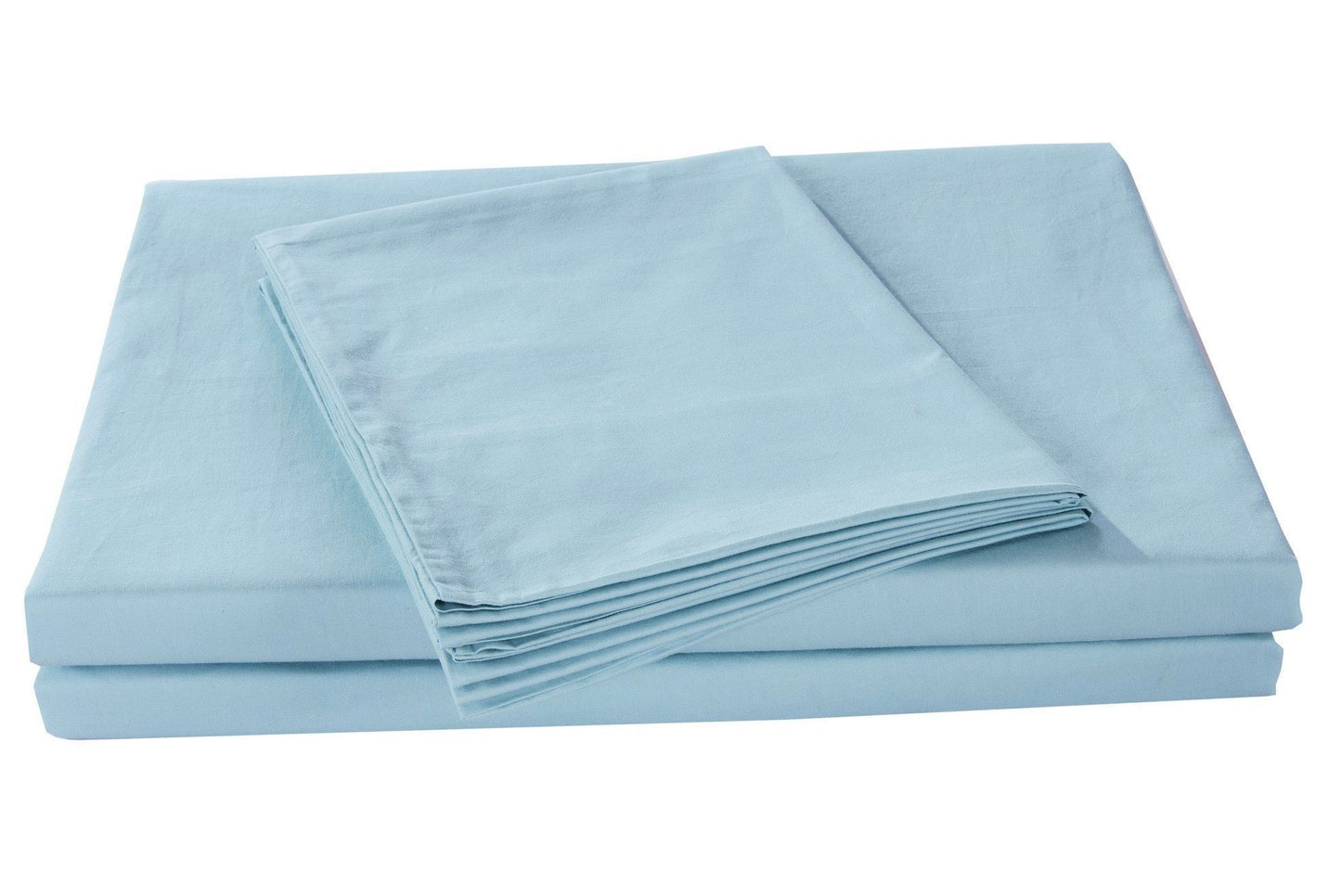 DaDa Bedding Soothing Blue Cotton Fitted Bed Sheet W/Pillow Cases (JHW604)